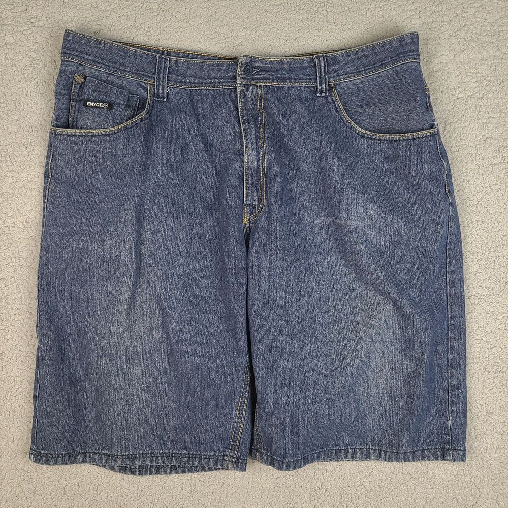 Enyce Shorts Men's Size 42 Blue Denim Hip Hop Embroidered‎